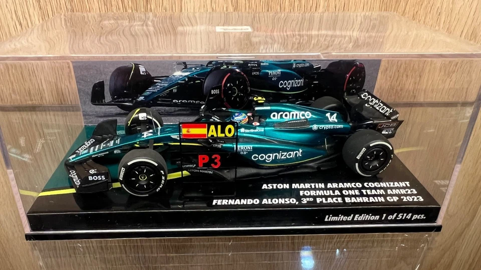 MINICHAMPS 1/43 ASTON MARTIN F1 #14 3rd BAHRAIN GP '23 FERNANDO ALONSO 1 of 514 - Image 1 of 1