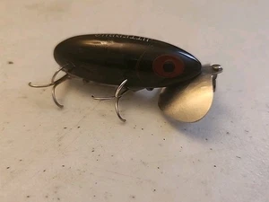 Vintage Arbogast Jitterbug Köder Top Wasser Muskie Hecht Barsch Köder schwarz kostenloser Versand - Bild 1 von 4