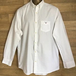 GANT SOLID OXFORD WhitWhite Men's Button Down Shirt SIZE XL Regular Long Sleeve - Picture 1 of 11