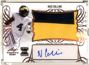 2021 Authentic Signature and Player -Worn Patch Nico Collins RC Auto Jersey 2 - Picture 1 of 2