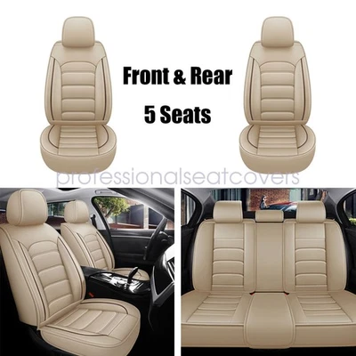 For Lincoln Car 5 Seat Covers Full Set Luxury Faux Leather Cushion Protectors Foto 1 de 4
