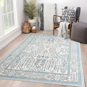 Deal Extra Large Area Rug Graceful Sage Green Twist Vines Carpet Washable Runner - Picture 1 of 17