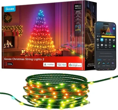 Govee Christmas Lights 2, RGBWIC 99FT 300LEDs Holiday String Lights - Image 1 of 4