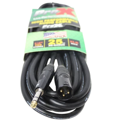 Pro X 25 pies Cable de audio de alto rendimiento XLR-M a 1/4 TRS-M equilibrado Foto 1 de 4
