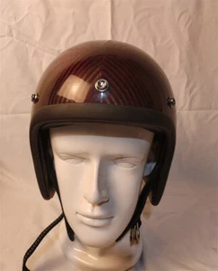 SORK 3/4 Face Carbon Fiber Rider Helmet Motorcycle 500TX Retro Motorbike Helmet - Picture 1 of 10
