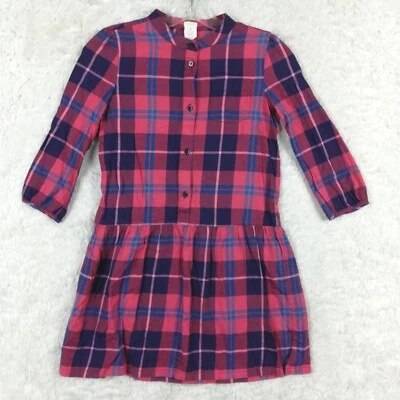 J. Vestido Camisa Crewcuts Niñas Rojo Azul Cuadros Guinga Manga Larga 10 Nuevo Foto 1 de 4