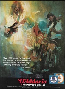 Cuerdas de guitarra Blues Traveler Chan Kincle John Popper 1996 D'Addario XL impresión de anuncios - Imagen 1 de 3