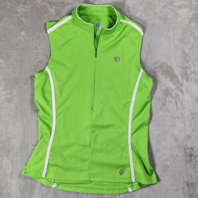 Chaleco de ciclismo Pearl Izumi Select para mujer grande verde neón bolsillos 1/4 cremallera bicicleta Foto 1 de 4