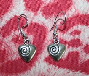 Pendientes colgantes de plata para niñas con corazón de moda para mujer - Imagen 1 de 3
