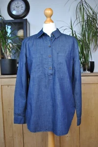 Forever 21 Dark Blue Lightweight Denim Long Sleeve Shirt Size M - Picture 1 of 12