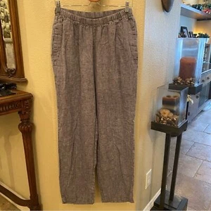FLAX Women Light Purple 100% Linen Minimalist Pants Size Medium - Picture 1 of 7