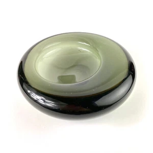 Per Lütken Holmegaard Art Glass Denmark MCM Blue Ovoid Bowl Signed - Picture 1 of 8