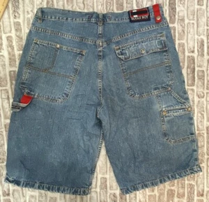 VTG Bugle Boy Carpenter Shorts Y2K Blue Light Denim Baggy Skate Grunge Size 36 - Picture 1 of 8