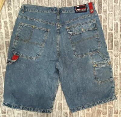 VTG Bugle Boy Carpenter Shorts Y2K Blue Light Denim Baggy Skate Grunge Size 36 - Image 1 of 4