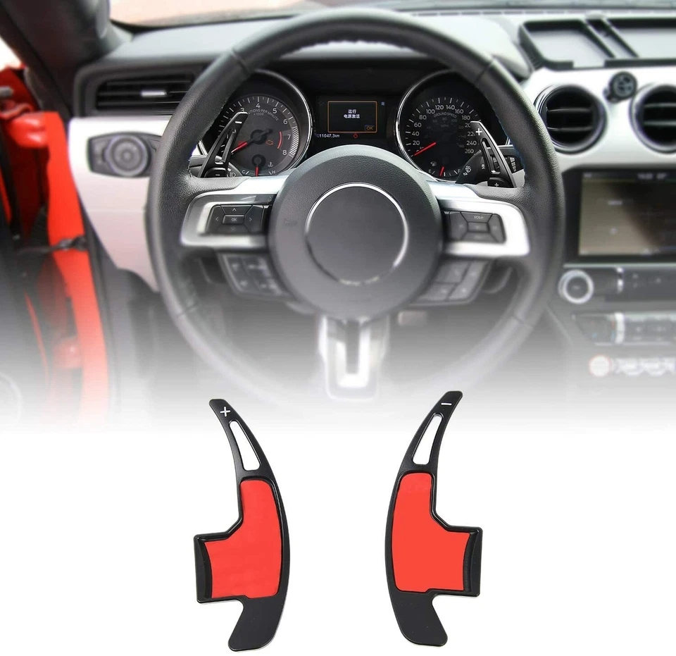 Steering Wheel Shift Paddle Cover Trim Decoration Frame for Ford Mustang 2015+ Foto 1 de 4