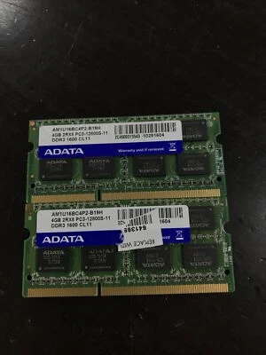 ADATA 8GB (2x4GB) 2Rx8 PC3-12800S DDR3-1600 SODIMM Laptop Memory RAM - Image 1 of 2