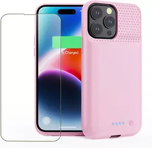 Akku Hülle für iPhone 16 Pro Max 8600mah Ultra-Slim Tragbares Erweitertes Ladegerät - Bild 1 von 7