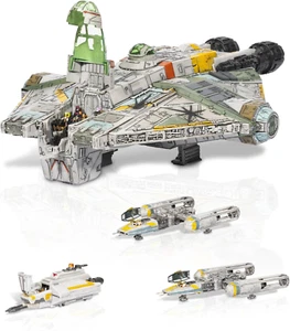 Star Wars Micro Galaxy Squadron Ghost 15 Inch Vehicle with 3 Ships & 10 Figures - Picture 1 of 10