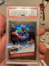 2020 optic vladimir guerrero jr GOLD #D 10/10 On Card Signature Pop 1 PSA 9