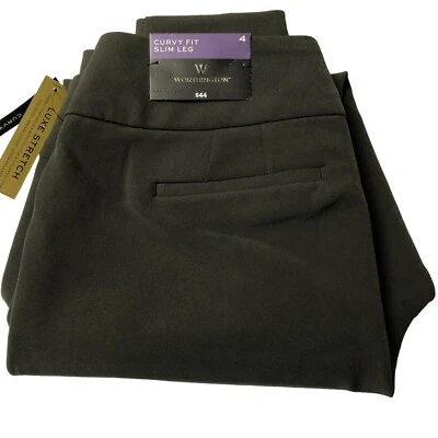 Pantalones Worthington Mujer Curvilíneos Pierna Ajustada Elastizados Talla 4 Nuevos con Etiqueta Foto 1 de 4