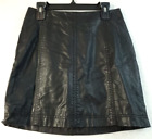 Free People A Line Skirt Womens Size XS Black Leather 100% Polyurethane Back Zip