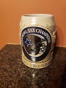 Super Bowl XXX Champions Dallas Cowboys Ceramic Beer Stein Mug Tankard PERFECT