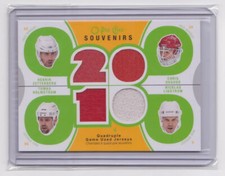 10-11 O-PEE-CHEE SOUVENIRS QUAD JERSEY ZETTERBERG, OSGOOD, HOLMSTROM & LINDSTROM