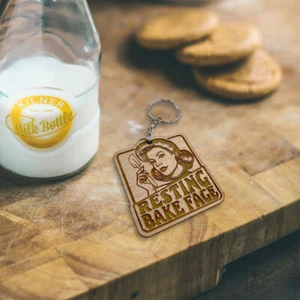 Keyring - Resting Bake Face - Cake-themed keyring, Funny keyring, Bakers Gift - Picture 1 of 2