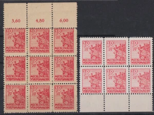 (r5165) SBZ- Mecklenburg MiNr.36 x im Sechserblock plus 36 yb im 9er-Block ** - Bild 1 von 1