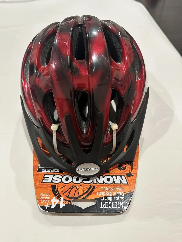 Mongoose “Intercept” Bike Helmet Red And Black W/Adjustable Strap NWT - Image 1 of 4