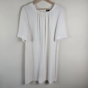 St. John Womens Dress 12 Ivory Knit Knee Lenght Shift Classic Classy Elegant - Picture 1 of 19