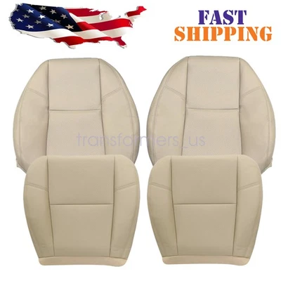 Fits 2009-2014 Cadillac Escalade Driver & Passenger Bottom & Top Seat Cover Tan - Image 1 of 4