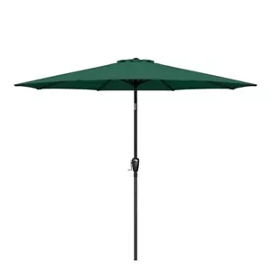 1 or 2 Pack 9ft Umbrellas Outdoor Push Button Tilt/Crank for Garden Pool Green - Picture 1 of 9