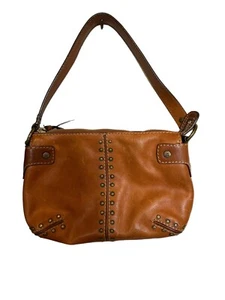 MICHAEL KORS Borsa piccola in pelle marrone marrone marrone borchie metallo spazzolato - Foto 1 di 10
