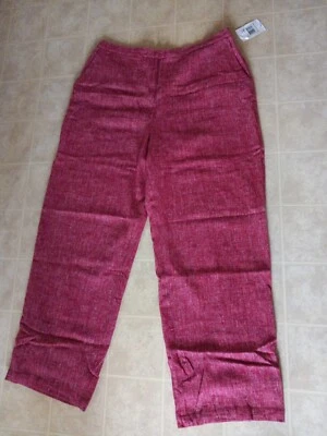 Villager Liz Claiborne Womens Pants Woven Linen Blend Ted Lined Slacks Sz 16 NEW - Image 1 of 3