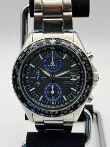 Seiko 7T92-0CF0 ANA Flight master Pilot Chronograph Black Watch Quartz - Rank B- - Picture 1 of 19