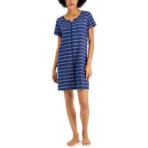 Charter Club Everyday Cotton Crochet-Trim Nightgown, small blue - Afbeelding 1 van 7