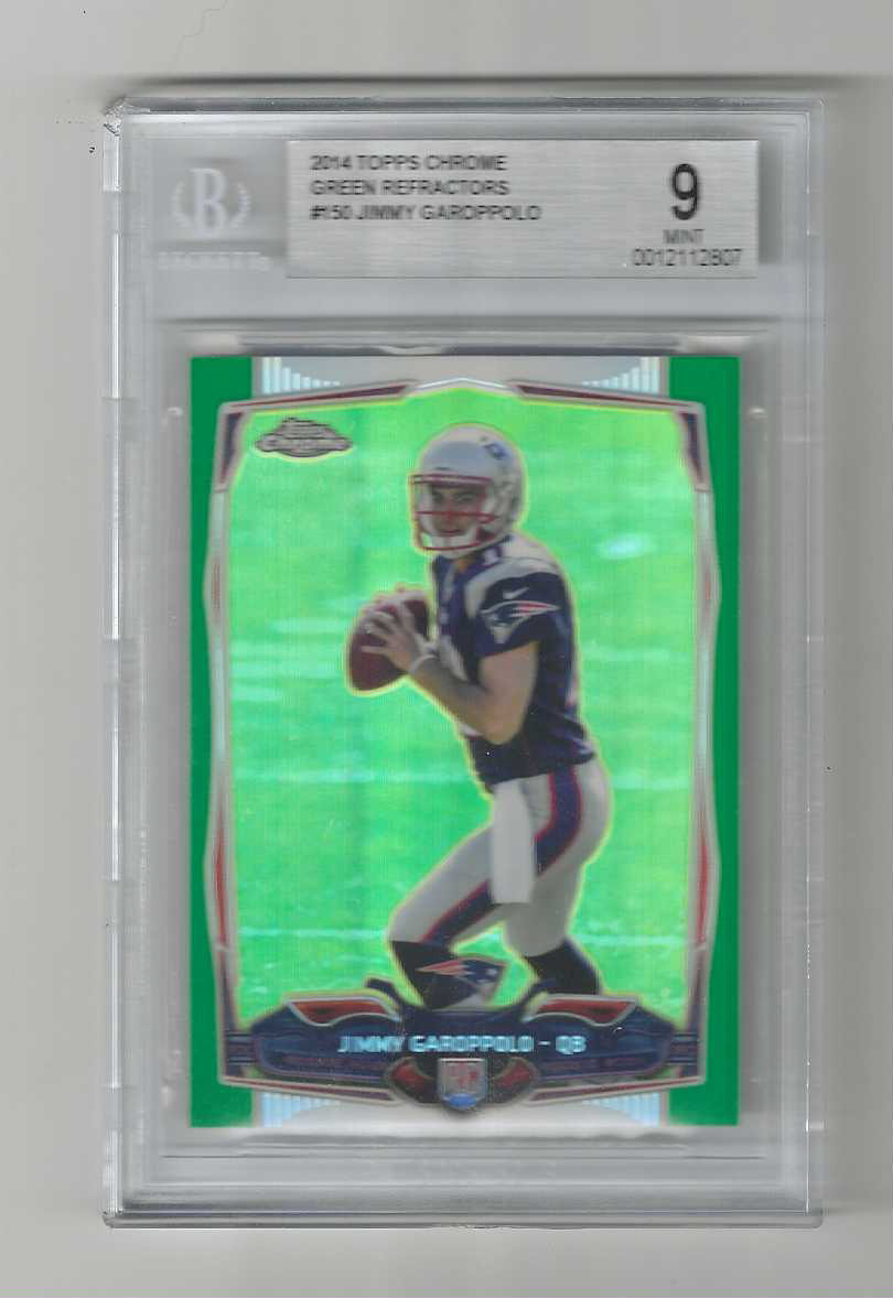 JIMMY GAROPPOLO 2014 TOPPS CHROME GREEN REFRACTOR ROOKIE RC BGS 9 49'ERS NICE