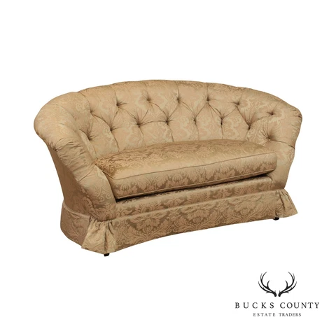 Taylor King Custom Upholstered Tufted Two-Seat Cabriole Sofa (B) Cover