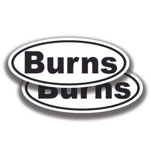BURNS NAME DECALs 2 Stickers Bogo Car Truck Bumper Window - Picture 1 of 1