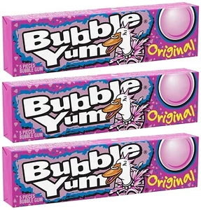 3x Bubble Yum Original Paquete de 5 Piezas Chicle Burbuja Chicle Americana - Imagen 1 de 4