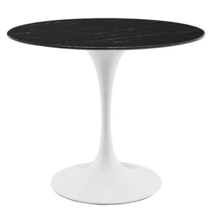 Modway Lippa 36" Artificial Marble Dining Table, White/Black -EEI-5168-WHI-BLK - Picture 1 of 1