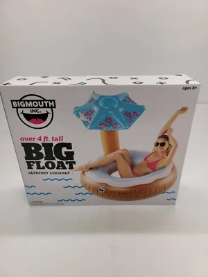 BIGMOUTH 4FT TALL BIG SUMMER COCONUT POOL FLOAT UMBRELLA LOUNGER - Image 1 of 2
