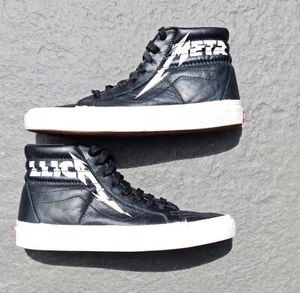 VANS x METALLICA Sk8-Hi Reissue Leather High Tops Size 39 US7 US8.5 Rare - Picture 1 of 8