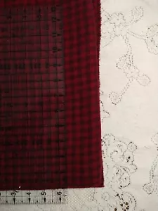 Red on Red Gingham Check Design Midweight Wool Fabric 16" Long x 58" Wide - Picture 1 of 5