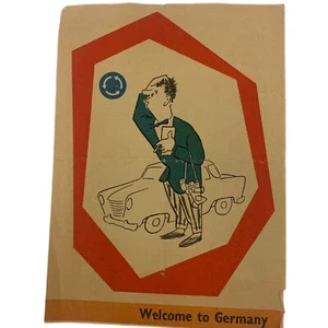 Vintage 1959 Welcome To Western Germany Traveler Ephemera Autobahn Traffic Rules - Picture 1 of 5