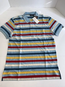 Auténtica CAMISETA POLO NICK RISK Para Hombres Azul MULTICOLOR Bolsillo Top XL! - Imagen 1 de 6
