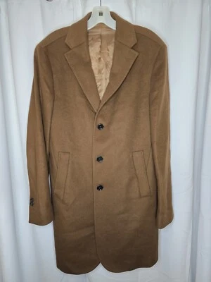 Abrigo largo Massimo Dutti para hombre 38 marrón camel lana y cachemir 48 M solapa muesca EUR Foto 1 de 4