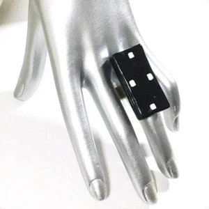 Black Polka Dot Ring/Rugged Goth Ring/Black Ring/-Read Description - Bild 1 von 9