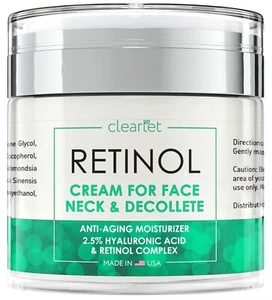 Retinol Creme für Gesicht Anti-Aging Gesichtsfeuchtigkeitscreme Hyaluron 1,7oz USA - Bild 1 von 6